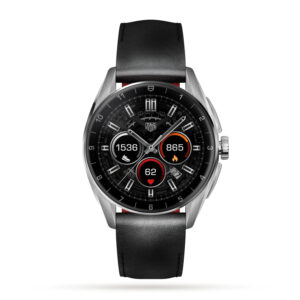 Connected Calibre E4 42mm - 2022 - Steel Case (SBR80 42mm) - Black Leather Strap