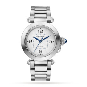 Pasha De Cartier Watch 35mm, Automatic Movement, Steel, Interchangeable Metal And Leather Straps